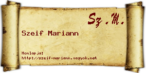 Szeif Mariann névjegykártya
